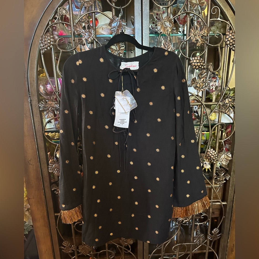 NWT Danae Black and Gold Dress - Picture 7 of 9